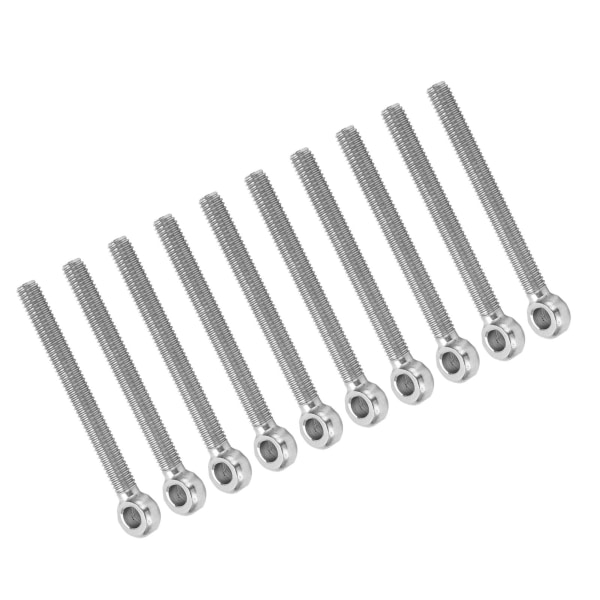 10 stk. øyebolter 304 rustfritt stål M6x60 skruer kroker for strammende tilkobling