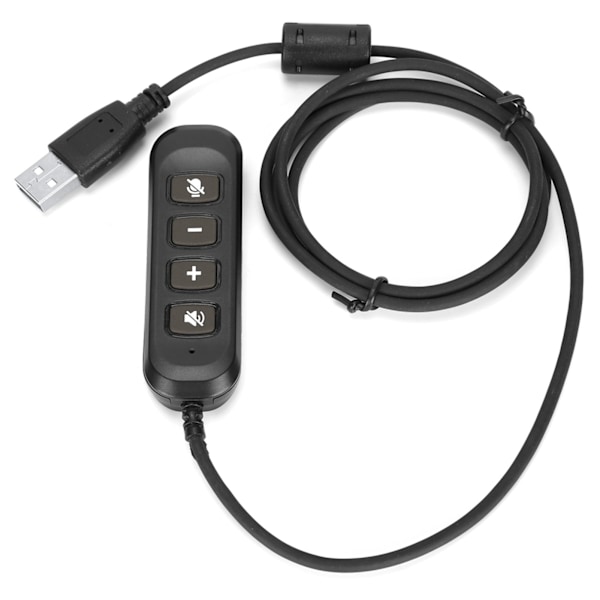 H901 USB-kontakt QD-kabeladapter Justerbar volym Callcenter-headset-adapter för 3,5 mm headset-utrustning Grå
