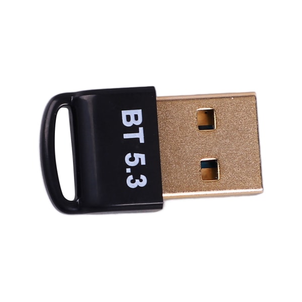 USB Bluetooth Adapter Delayless Guldpläterad Plug 5.3 Bluetooth Dongle Transmitter Receiver för Windows 8.1 10 11 PC