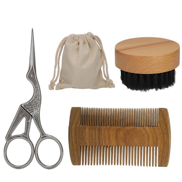 Mustasch styling kit skäggborste träskäggkam mustasch sax skäggvård kit