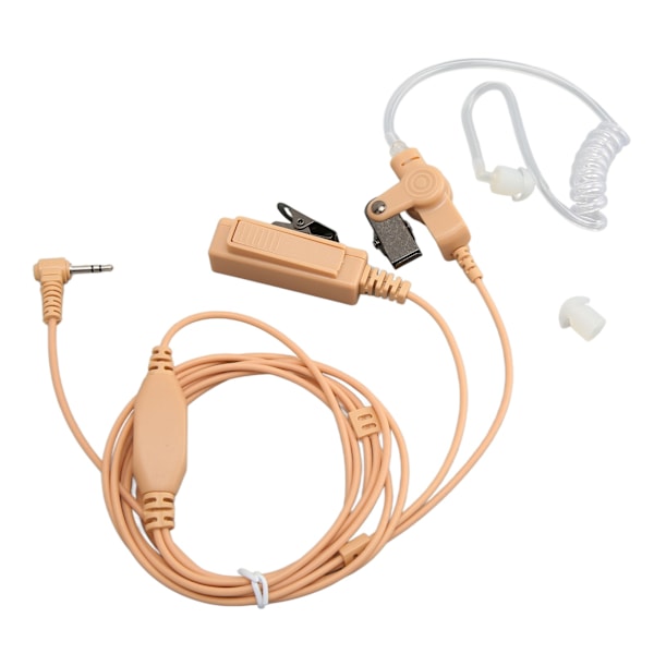 2,5 mm akustisk rør-ørestykke Single Pin PTT-knapp Walkie Talkie Headset med stålklemme for Motorola for Talkabout Brown 1Pc