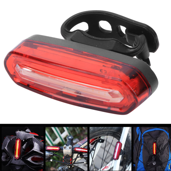 LED-sykkelbaklys varsellys Nattsykkelutstyr for terrengsykkel fast utstyr USB-lading