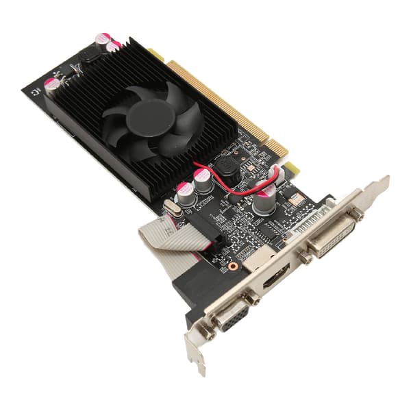 Desktop Grafikkort 1GB DDR2 64bit 589/800MHz PCI Express 2.0 Køleventilator Gaming Videokort til Computer Chassis 1GB DDR2 64bit
