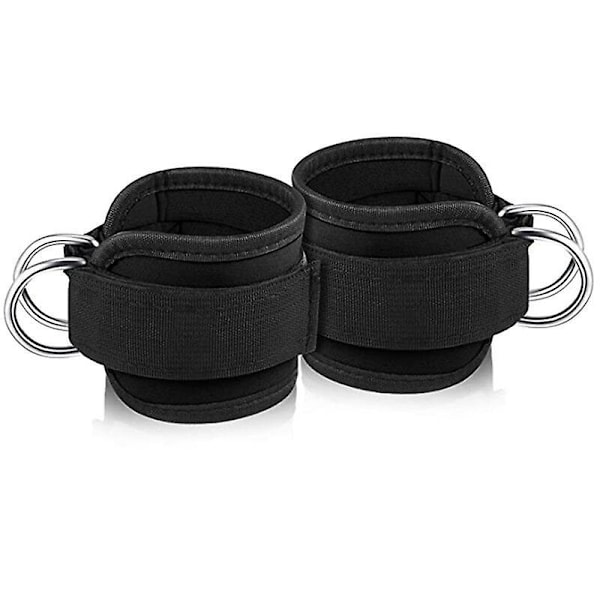 1 Par Ankelstropper for Kabelmaskinøvelser - Svart, Glute-trening, Underkroppsøvelser - Justerbare Benstropper med Neoprenpolstring