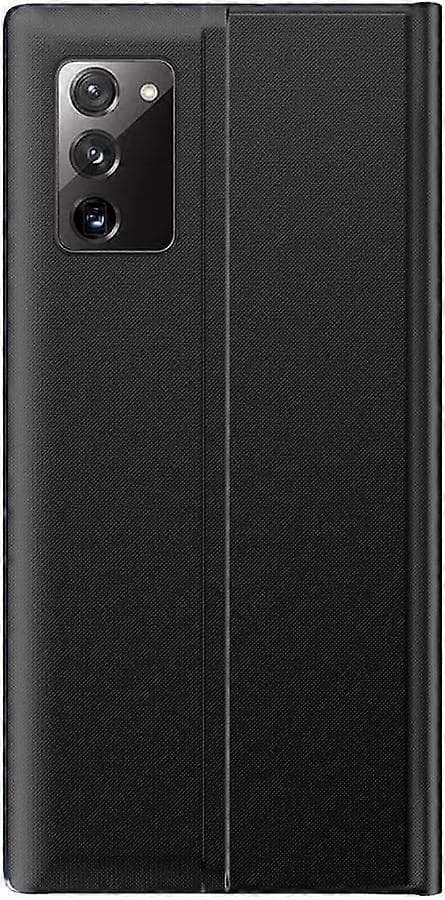 Smart View Flip-deksel for Samsung Galaxy S20 FE (Fan Edition), Premium Lærdeksel med Stilig Speilvindu Black