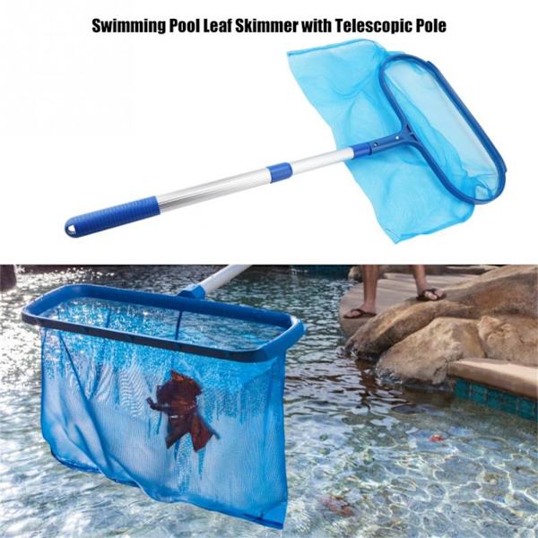 Pool-landingsnet med teleskopstang til svømmebassinet Skummernet bladrenet net til swimmingpoolspa