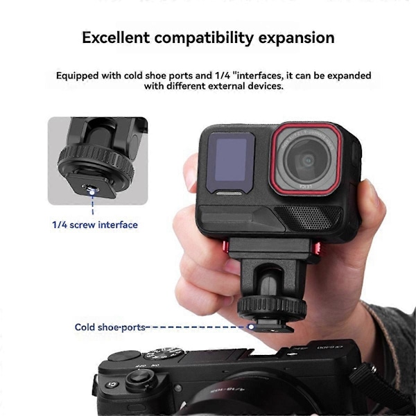 För Insta360 Ace Pro 2 Vikbart Snabbfäste Bas Svart