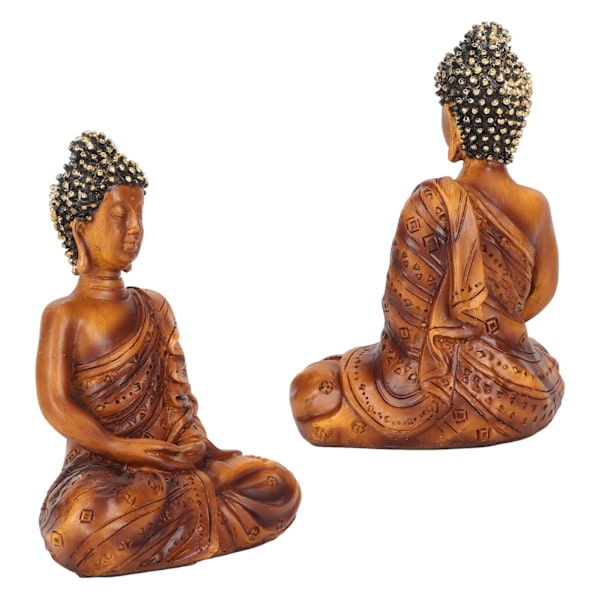 Buddhastaty Lycka till Rikedom Fridfull Vibes Zen Meditation Buddhafigurer Buddha-dekor för kontorshall BS109F 11,8x9,2x5,5cm
