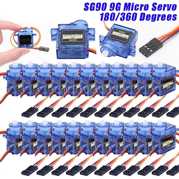 10 KPL SG90 9G Mikroservo Servomoottori Lentokoneeseen 180°