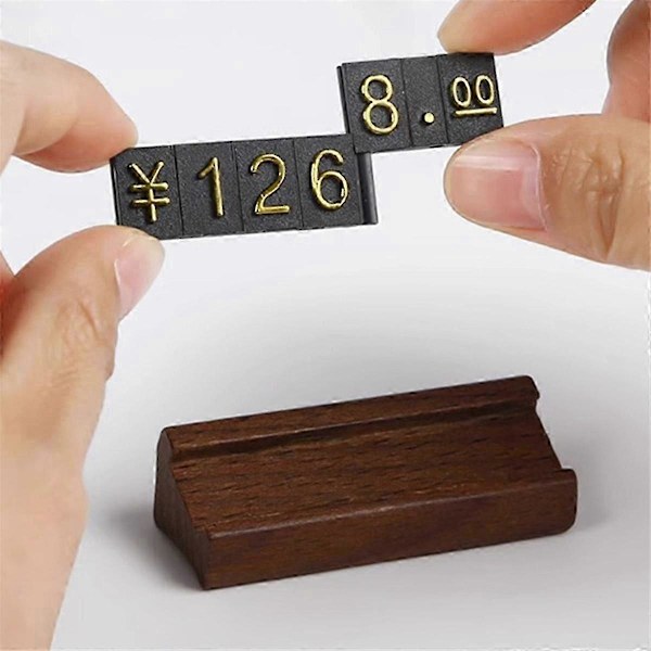 10 sæt/æske Mini Træ Kombineret Nummer Pris Cube Tag Smykker Justerbar Nummer Prisskilt H