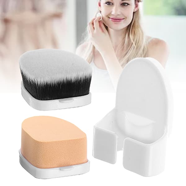 Multifunktionel Foundation Makeup Børste Elastisk Kosmetisk Pudderbørste Makeup Værktøj Hvid