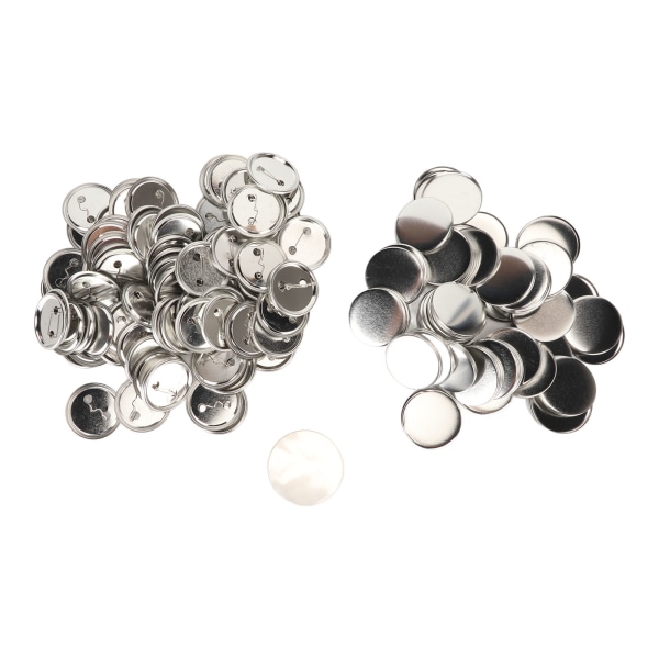 100 Set Pin Back Button Delar Blank Jämning Metall Hållbar Clip Button Making Supplies för Badge Craft DIY 50MM
