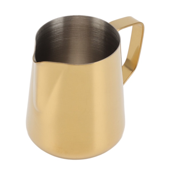 Melkeskummer i rustfritt stål, melkekanne, melkeskummer for kafé, 350 ml, gull