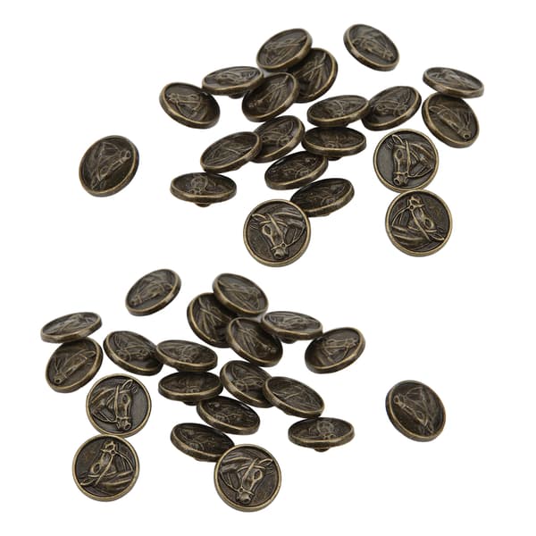 Knapper DIY Antikk Bronse Rund Gravert Hestehode Sinklegering Knapp Dekorasjon