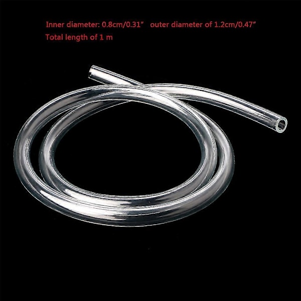1m Högkvalitativ Transparent Mjuk VVS Slang PVC Rör 8x12mm Vattenledning