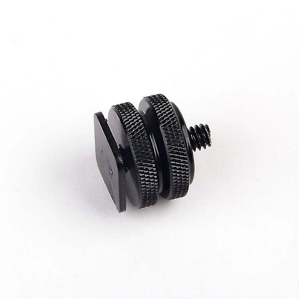 1/4 tomme Doble Muttere Stativfeste Skrue Til Blits Kamera Hot Shoe Adapter