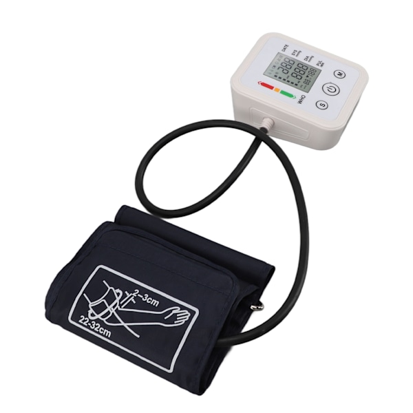 Blodtrycksmätare Överarm LCD-display Stora siffror Batteri USB-driven Automatisk BP-maskin DC6V för hemmet