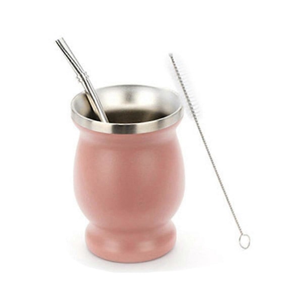 Teset med isolerad sugrörskopp, rosa