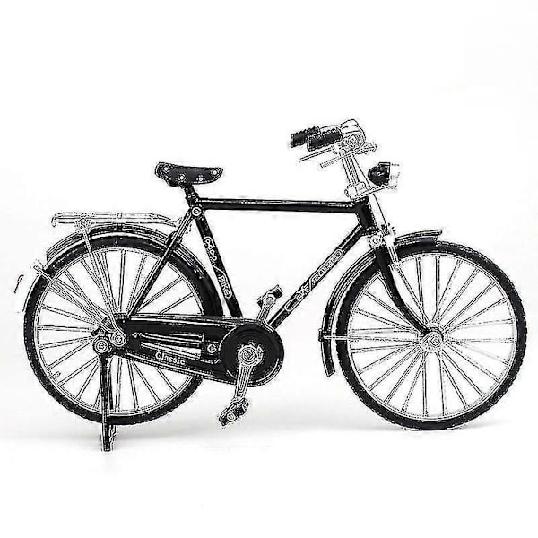 1:10 Legering Klassisk Retro Cykel Model Ornament Sort ManStyle