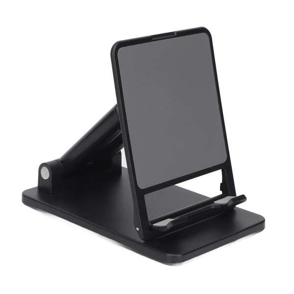 Mobiltelefonstativholder for skrivebord Sammenleggbare doble stenger for Iphone Nettbrett Smartphone for Live Streaming Opptak Svart