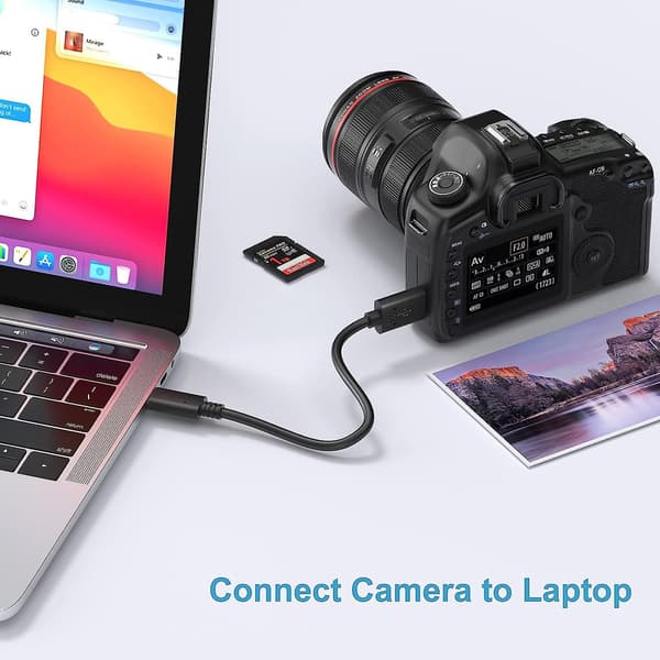 Kort USB B til USB C Kabel til Ekstern Harddisk USB 3.1 Hurtig 5 Gbps Dataoverførsel Kamera Udskiftning Kompatibel 1 Pak