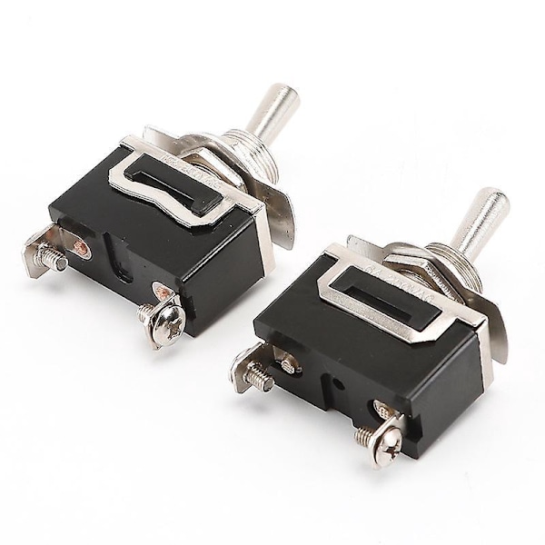 AC220V 20V PÅ/AV 2 Lägen 2 Stift Vippströmbrytare, för Bilinstrumentbräda (6-pack, Svart)