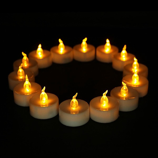 Flammeløse LED-telys 24 stk. Perfekt til bryllupper, fester, Diwali, ferier, hjem og udendørs dekoration