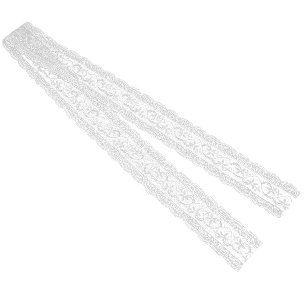 Vit spetsband 10 meter 2,3 tum brett stretchigt elastiskt bekvämt blommönster spetskant för dekorationer sömnad DIY