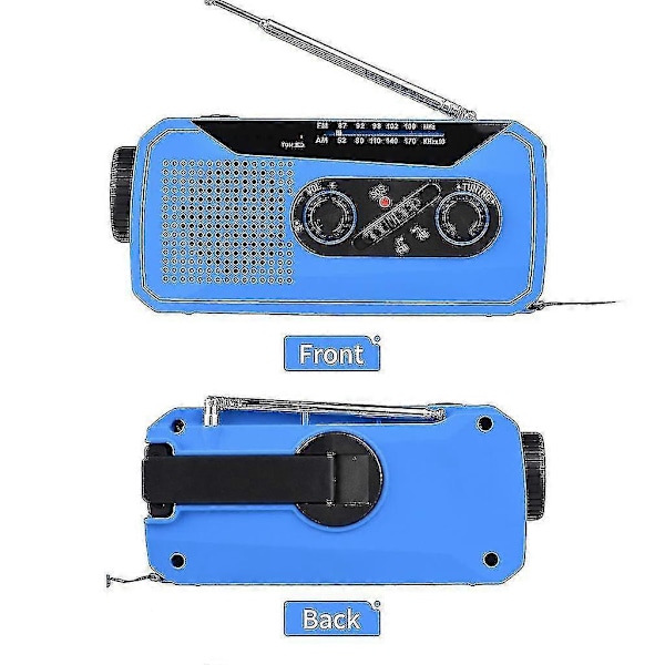 Katastrofförebyggande Ficklampa Radio Solcellsladdning Nödradio 2000mah SOS-varning