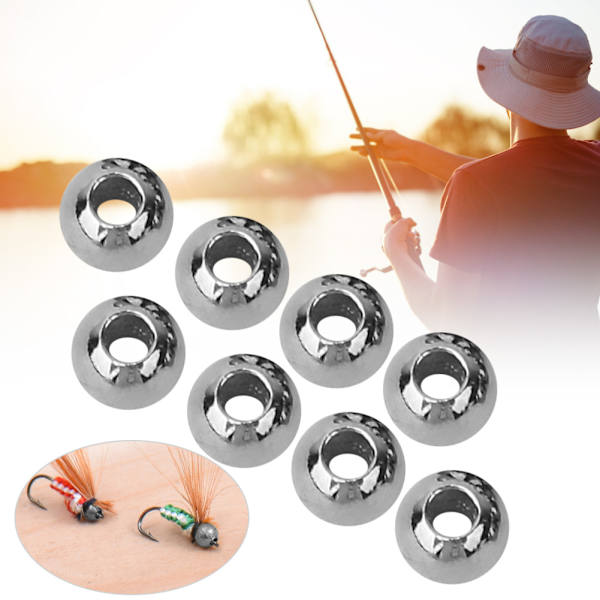 25 stk. Fluebinding Tungsten Legering Perler Runde Nymfe Hoved Kugle Fiskegrej Mørk Nikkel (3,8 mm)