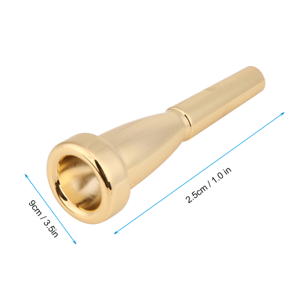 Trumpetmunstycke för musikinstrumenttillbehör i storlek 3C (guld)