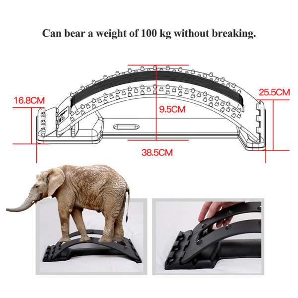 Rygsøjlestillingskorrektor Akupressur-båremassage Lindrer rygsmerter (lilla og sort)