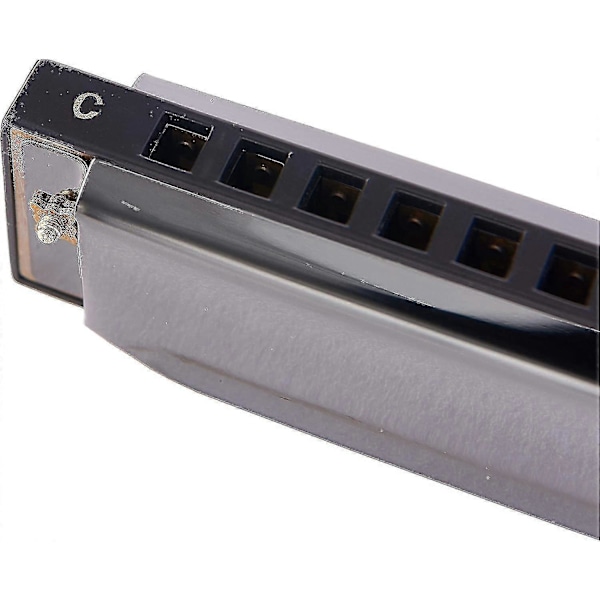 10 Huller 20 Harmonica Blues Deluxe Harmonica Begynder C Harmonica - Sort