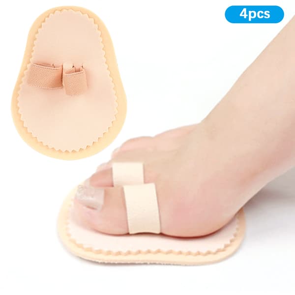 4st Tåriktare Separatorer Skydd Bunion Splint Corrector Tåspridare Skydd 2 Hål