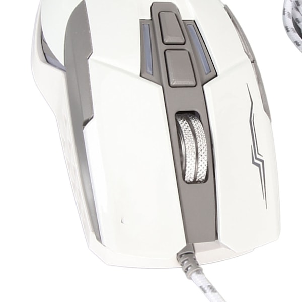 Sportsvognsformet kablet gamingmus USB optisk computermus LED-lys 4 justerbar DPI op til 3200 computermus hvid