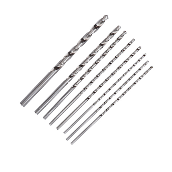 8 st vridborr HSS hålbearbetning metall trä roterande verktygssats 4mm‑10mm extra lång 200mm