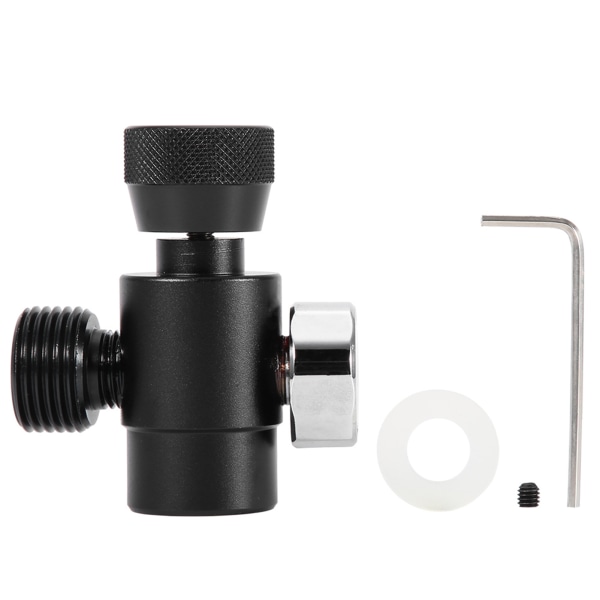 CO2 Filling Tank Cylinder Refill Adapter Connector Kit For SodaStream (Black with Meter)