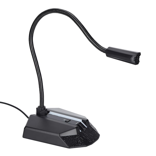 Datormikrofon Svanhalsdesign Allmän typ Mikrofon med färgglad RGB-lampa för inspelningsmöte