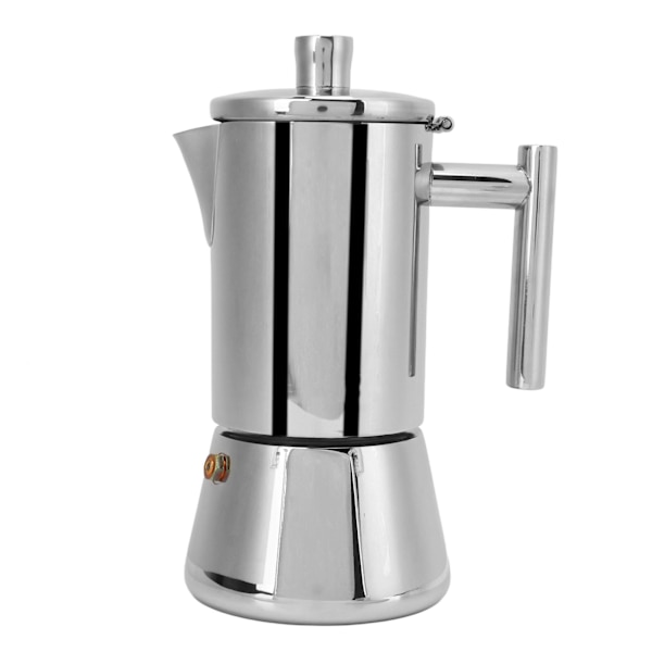 Kaffetillverkningskanna i rostfritt stål, polerad kaffekanna för spishäll, köksredskap för induktionshäll, 200 ml för 4 koppar