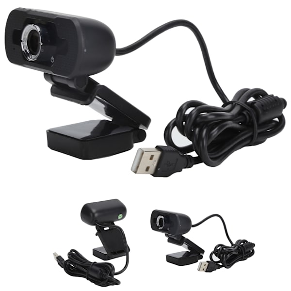 1080P Webkamera Fuld HD USB Webcam med Støjreducerende Mikrofon Multifunktionsbase