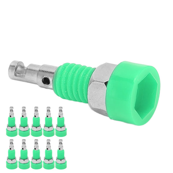 10 st 2 mm Banana Hona Jack Socket Connector Adapter Panel Mini Binding Post för elektroniskt instrument Grön