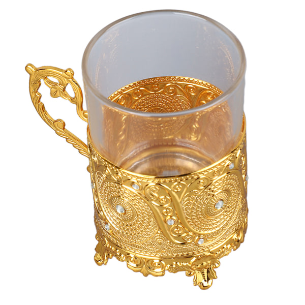 Ölmugg av legerat glas Matal Beer Cup Samlarmugg Dekorativ whiskymugg ​​Dricksmugg för fars dag julfödelsedag Golden (J18149)