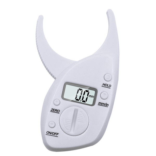Skin Fat Caliper Portabel Lättvikt Bekvämt grepp Exakt mätning Digital Fat Caliper Vit