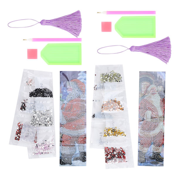 2 sarjan timanttikirjanmerkit 5D DIY-maalaus Kristalliompelu Tassel Santa CrossStitch