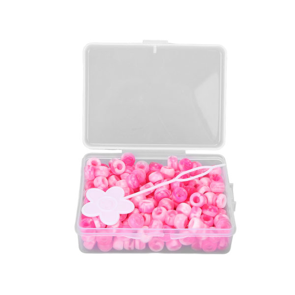 Pony Beads Kit Candy Color DIY Smykker Making Beads Hårperler til Armbånd Halskæde Crafts Making Pink