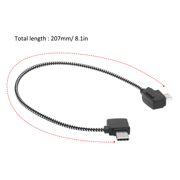 207 mm datakabel Type C nettbrett til kontroller Passer til DJI Mavic Mini RC Drone