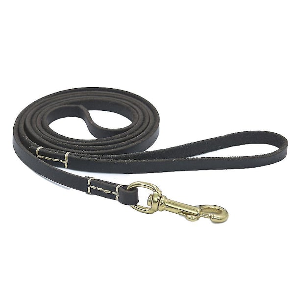 Hunde Treningssele i Lær - Svart, 2 Meter * 0.8cm