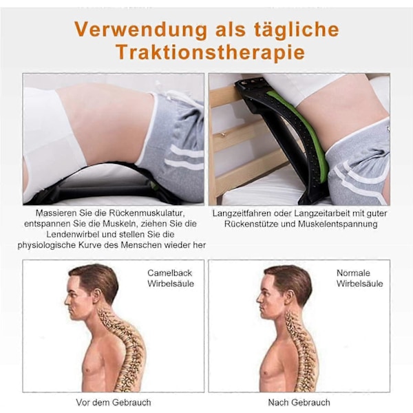 Magic Back Stretcher Lumbalt Stöd Stretching Device Hållningskorrigerare Akupunktur Massager