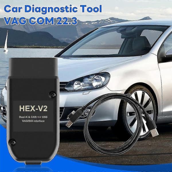 VAG COM 22.3 HEX V2 USB OBD2 Scanner til Golf A6, Skoda, Seat Ubegrænset (VIN: ATMEGA162+16V8+FT232RQ)