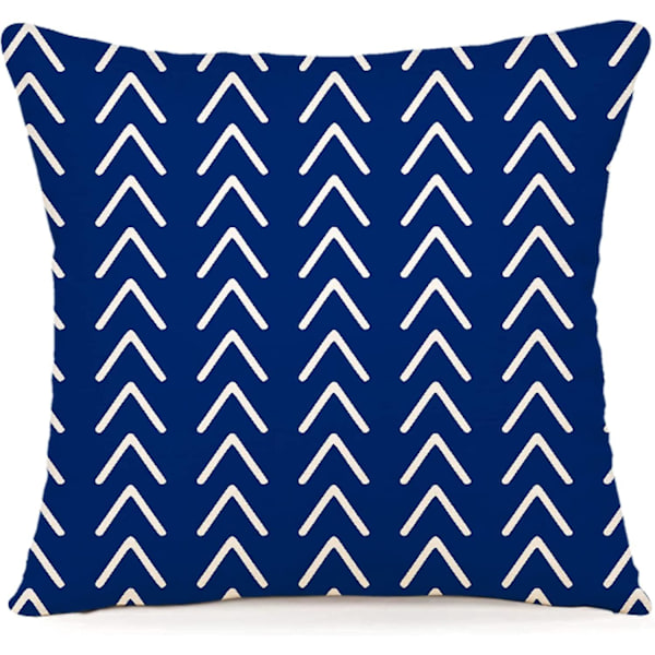 Blå dekorativa kuddfodral i linne - Set om 4, 45x45cm, för soffa eller utomhusbruk